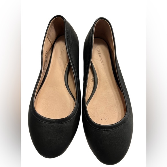 Lacoste Shoes - Lacoste Black Leather Lightweight Ballet‎ Flats Size 5